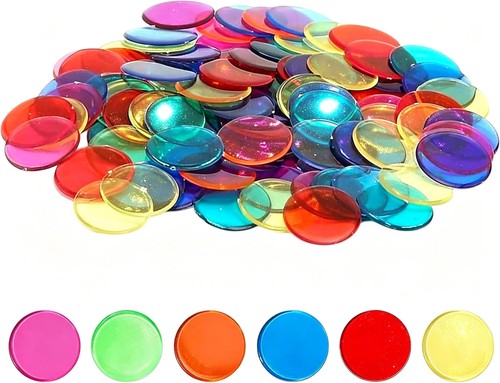 Color bingo plastic tokens - 6-color,