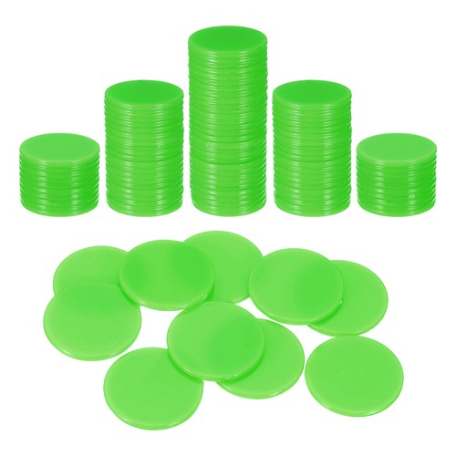 120pcs green flat poker - flat, 1"