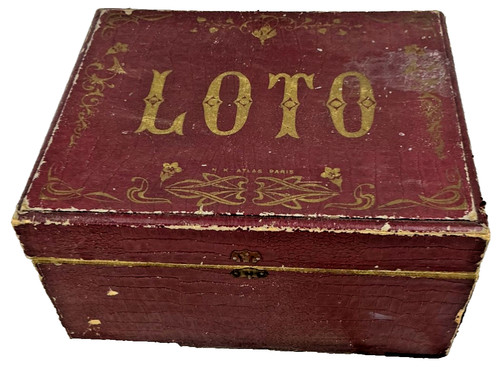 Antique loto game wooden - game, box