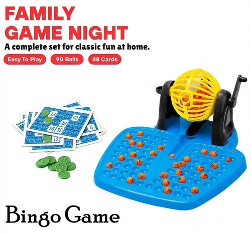 Family blue bingo game with - family,